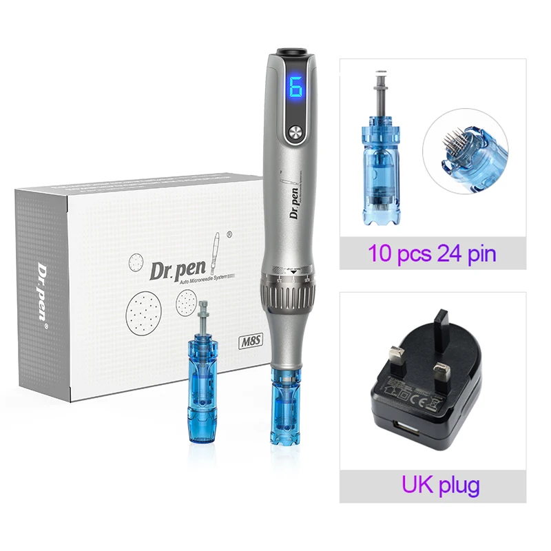 Dr. Pen M 8S Micronaaldling Pen Met 12 Vervangende Cartridges Draadloze Derma Micronaaldle Penset Professionele Huidverzorgingstools