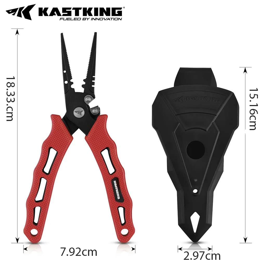 KastKing Cutthroat 7 inch Fishing Split Ring Pliers, 420 Stainless Steel Fishing Tools, Saltwater Resistant Fishing Gear