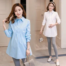 Maternity Clothes Long Sleeve Blouse Shirt Spring Autumn Pregnant Women Office Blouses Pullover Tops Premama Pregnancy Clothing
