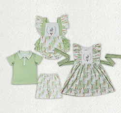 Kids Easter Clothes Short Sleeve Top With Pants Set And Romper Baby Match Sibling Boutique Outfits