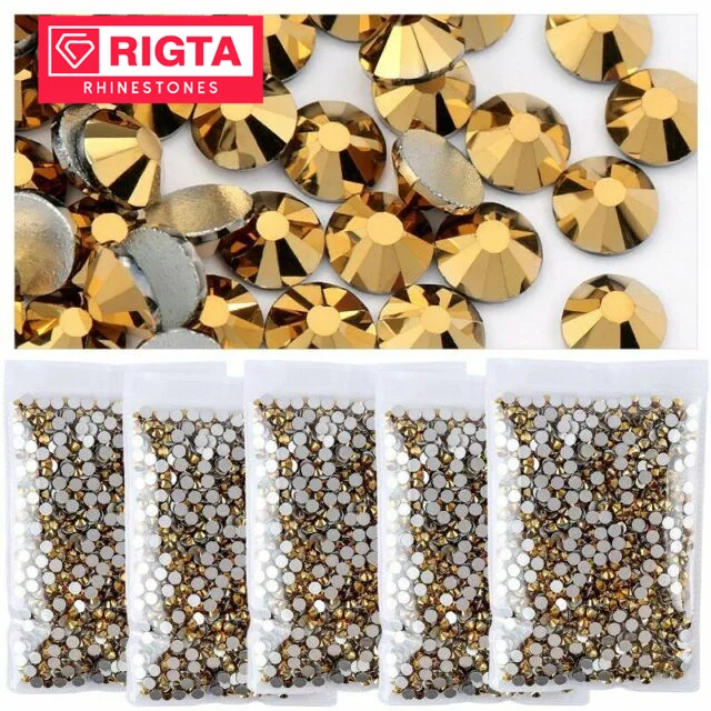 Mine Gold 1440pcs SS10 SS12 SS16 SS20 Non Hotfix Rhinestones Crystal Loose Flatback Glass Rhinestone for Nail Art Decorations