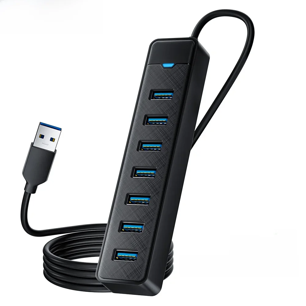 iDsonix USB 3.0 HUB 5Gbps Stacja dokująca 7 portów USB A Typ C HUB Rozdzielacz Wieloportowe gniazdo USB3.0 HUB do laptopa Surface Macbook — zdjęcie produktu 7
