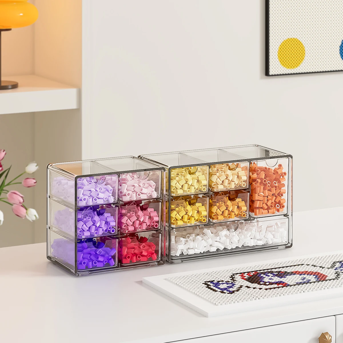 Acrylic Organizer with 6 Drawers ,Clear Storage Drawers for Office Supplies,Desk Organization and Storage for Makeup,Jewelry,Art - view 3