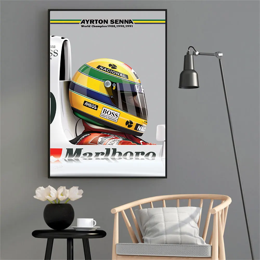 Ayrton Senna And James Hunt Formula 1 Motorsport Grand prix world Champion Canvas Print Painting Wall Art Decor Home Decoration