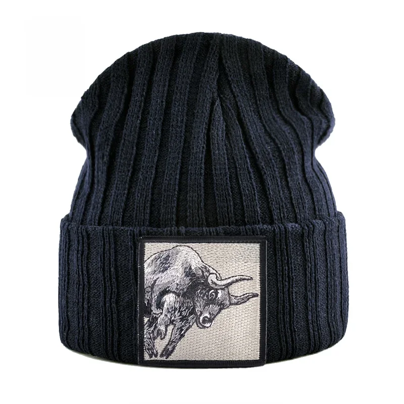 Fashion Skullcap Men Outdoor Streetwear Skullies Beanies Women Knitted Hip Hop Hat Boys Girls Kpop Bonnet Cap Black Knit Beanie — zdjęcie 2