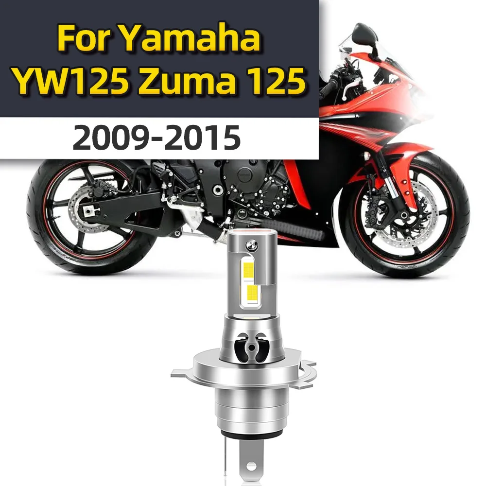 Motorcycle Headlight Bulb Mini H4 Bi-LED Headlamp Moto Scooter 15000LM Hi Lo Lamp For Yamaha YW125 Zuma 125 2009 2010 2011-2015