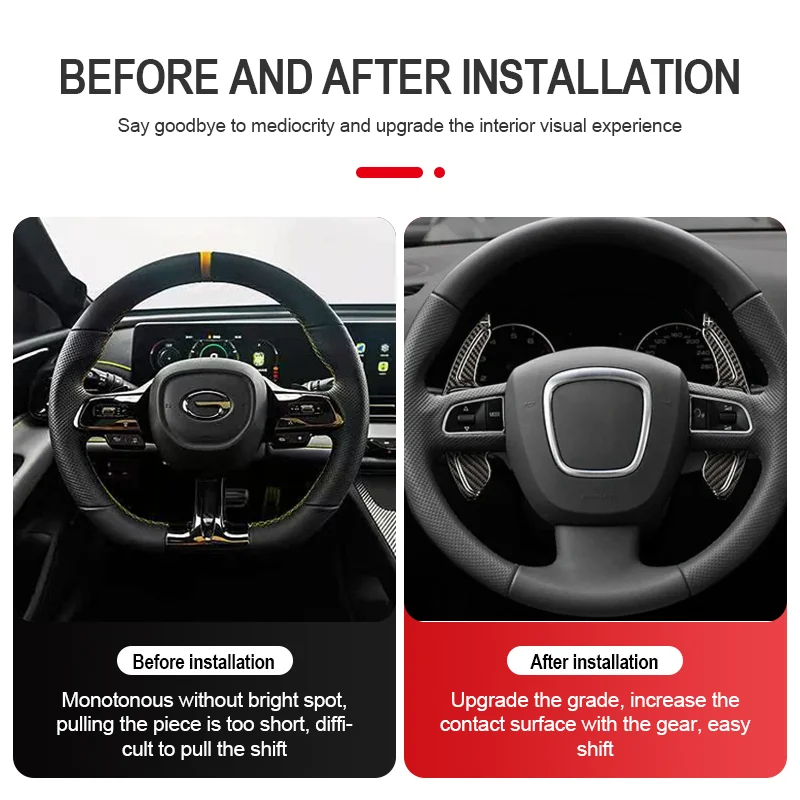 for Audi A3 A4 A5 A6 A7 A8 Q3 Q5 Q7 TT S3 S5 R8 MK2 Carbon Fiber Car Steering Wheel Shift Paddle Extension DSG Shifting Paddle