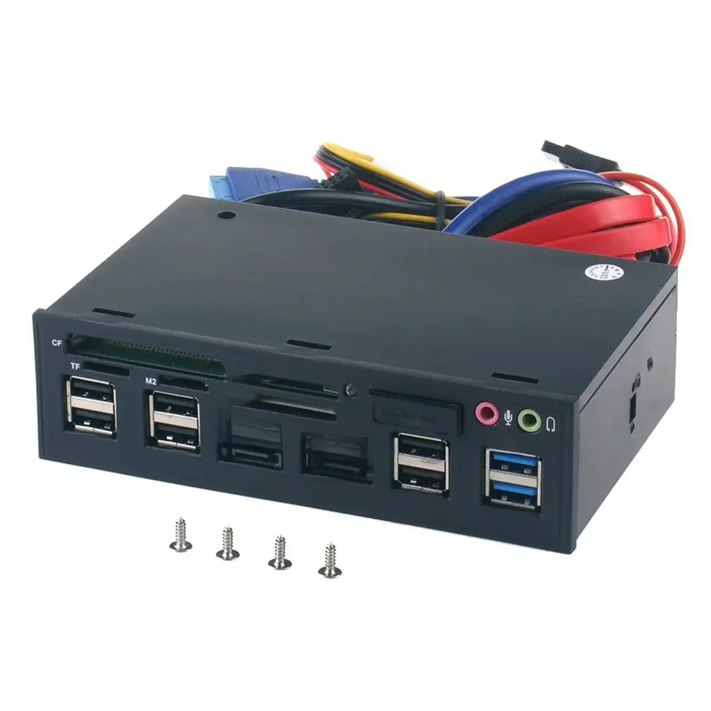 5.25 "Pc z przodu Panel kontrolny Media Usb 3.0 Hub Audio Esata czytnik kart napęd optyczny pulpitu wielofunkcyjny Panel 525E — zdjęcie produktu 7