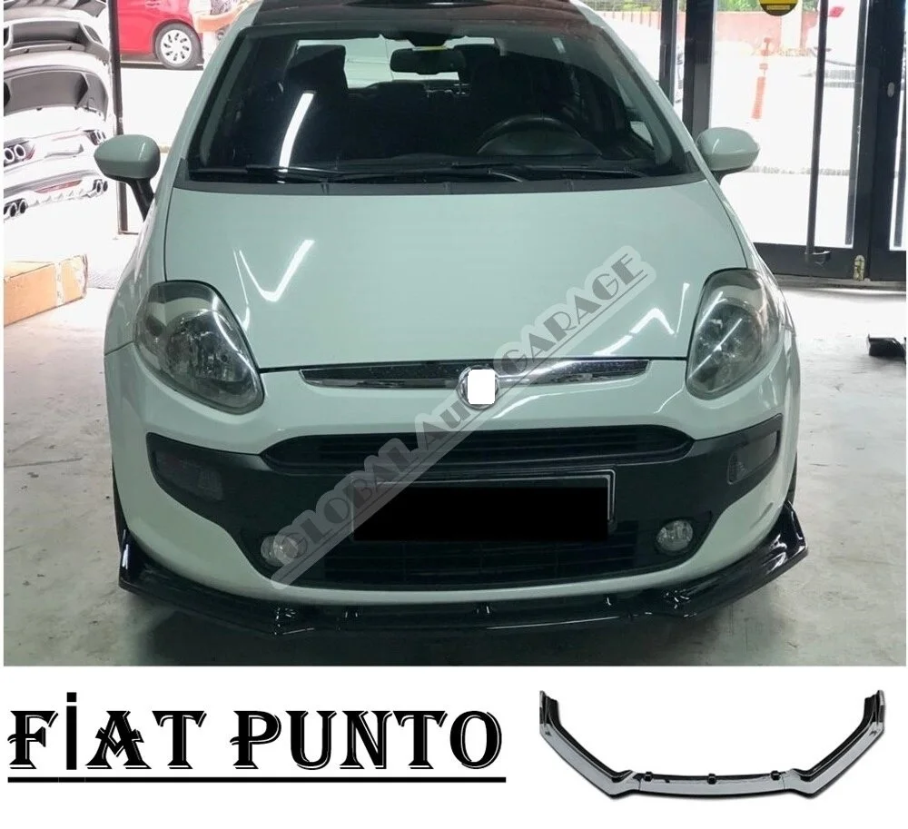 

For Fiat Punto Front Bumper Attachment Lip 2003-2020 Piano Glossy Black Splitter Diffuser Universal Spoiler Bumper Mud Flaps