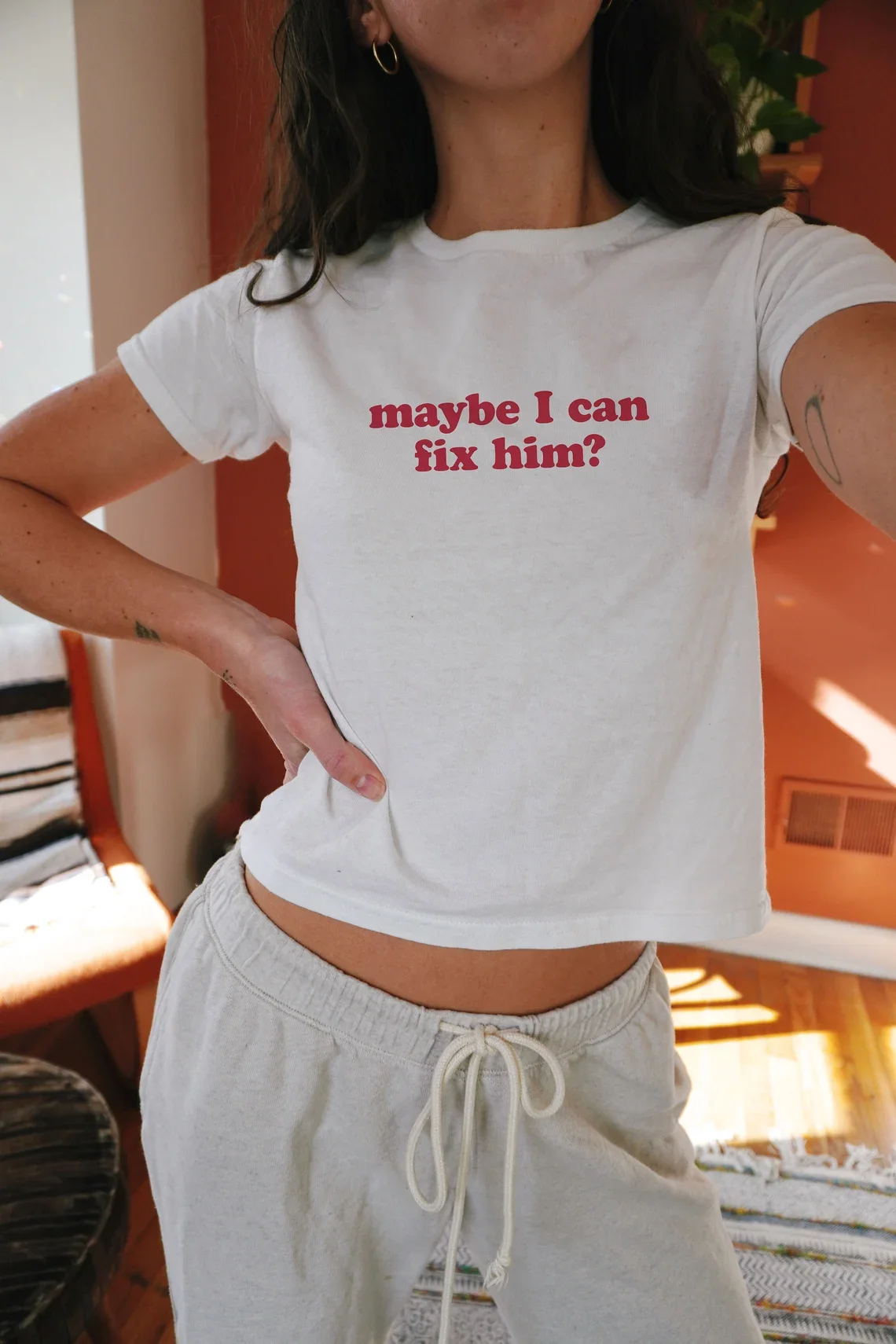 Skuggnas Maybe I Can Fix Him Slogan T-shirt Aesthetic Tee Cute Cotton Fashion t shirt Summer Women Casual Tops Drop Shipping