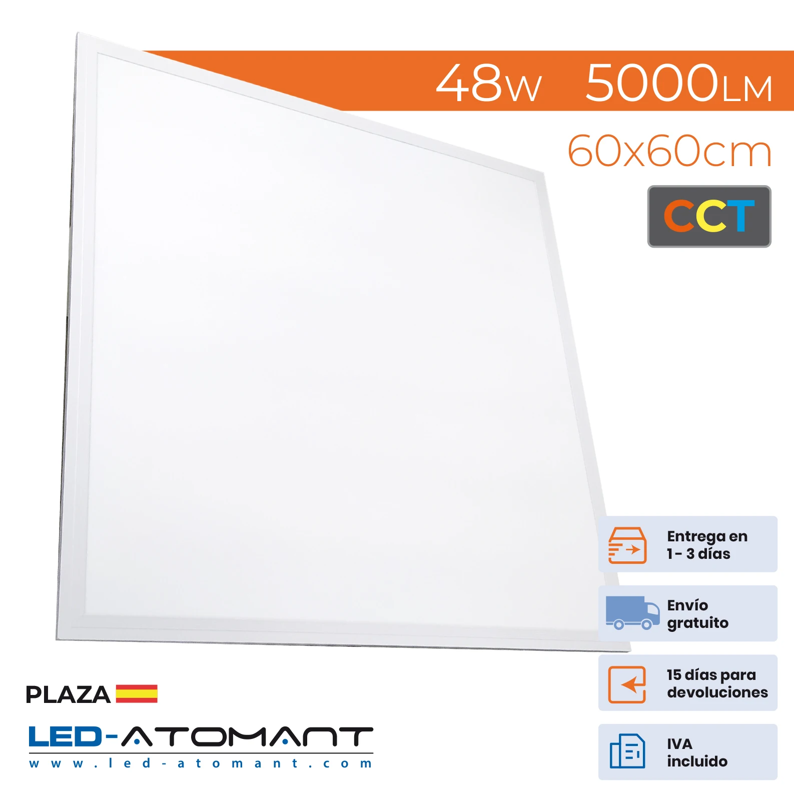 ATOMANT LED®60x60cm CCT 48W 5000LM LED Panel lighting lights light decoration panels home ceiling detachable luminaire armstrong leds