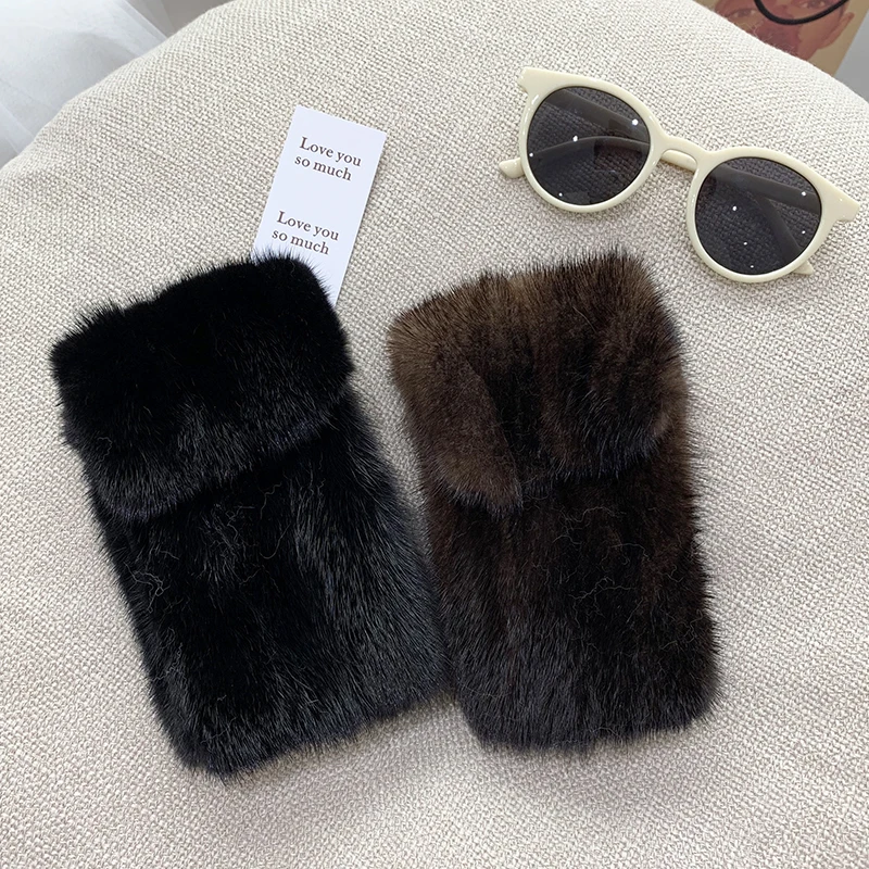 2022 New Mini Fur Mink Hair Coin Purse Crossbady Small Bag Mobile Phone Bag All-matching Women\'s Shoulder Mobile Phone Bag