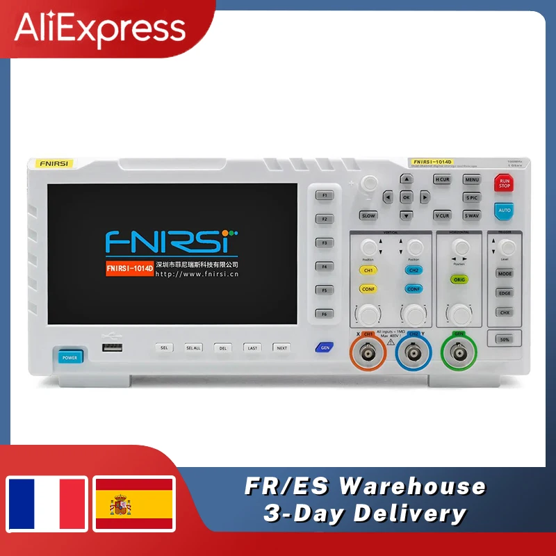 FNIRSI 7-inch Screen Digital Oscilloscope 100MHz 2 Ana-log Bandwidth 1GSa/s Sampling Rate Dual Channel Input Signal Generator