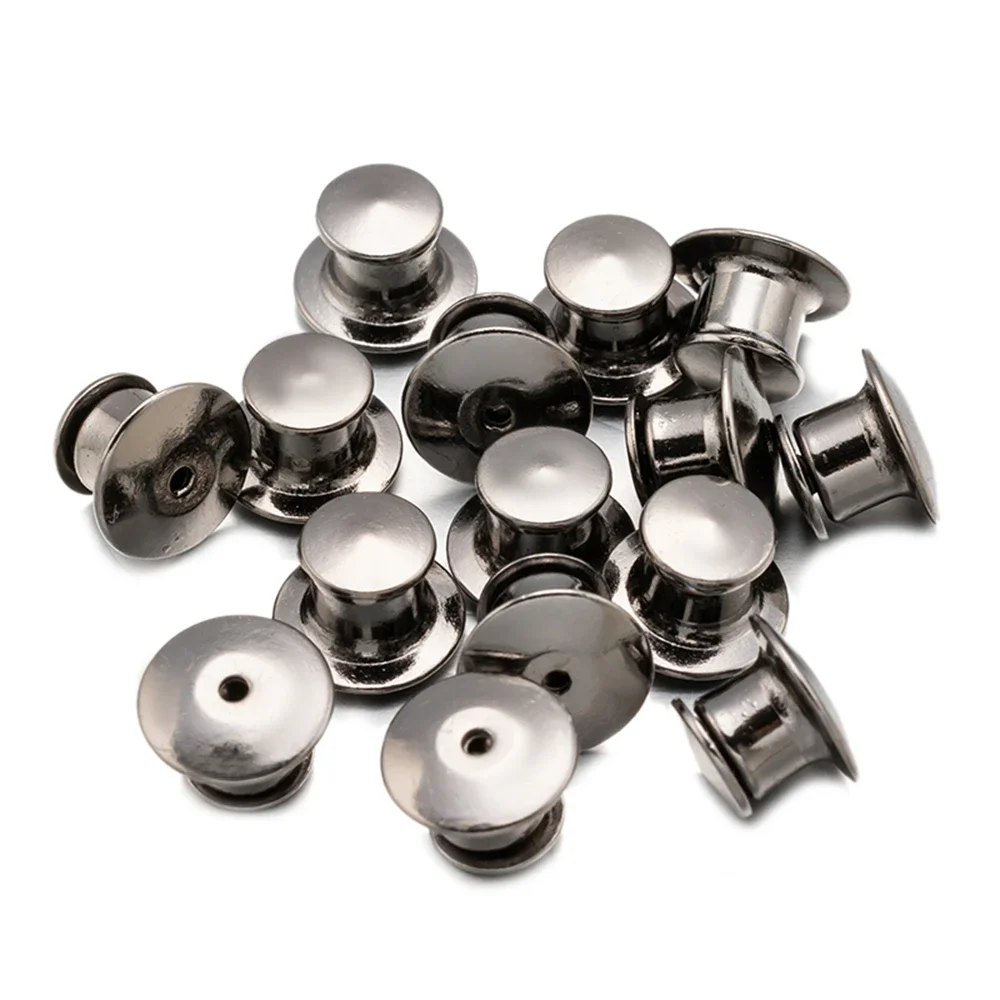 10/30/50szt Gun Black Metal Locking Pin Backs dla majsterkowiczów Broszka Odznaka Etykieta Emalia Szpilki, Keepers Zapięcie Biżuteria Craft — zdjęcie 2