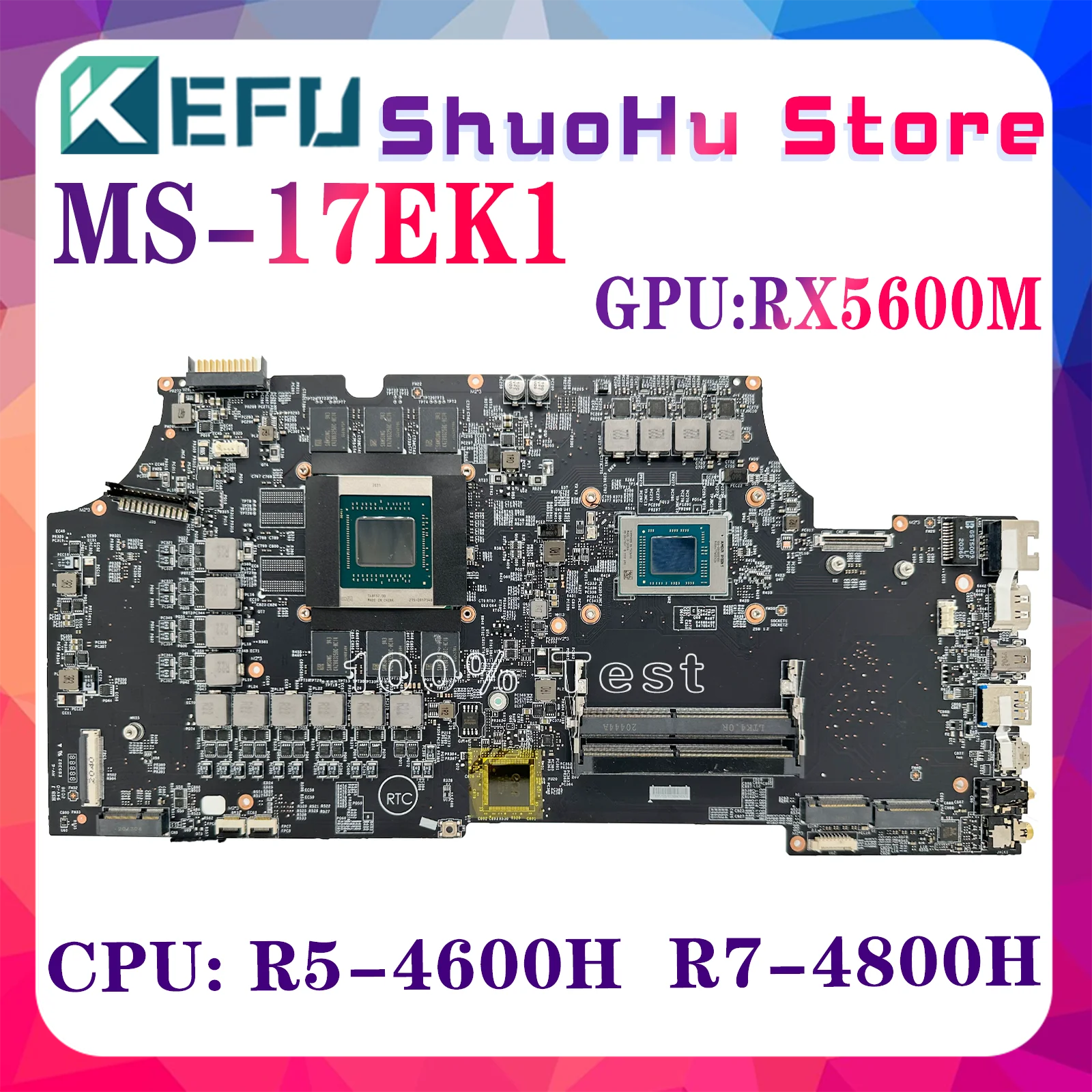 

KEFU MS-17EK1 Notebook Mainboard ForMSI ALPHA 17 A4DE MS-17EK Laptop Motherboard R5-4600H R7-4800H RTX5600M/V3G 100% Test OK