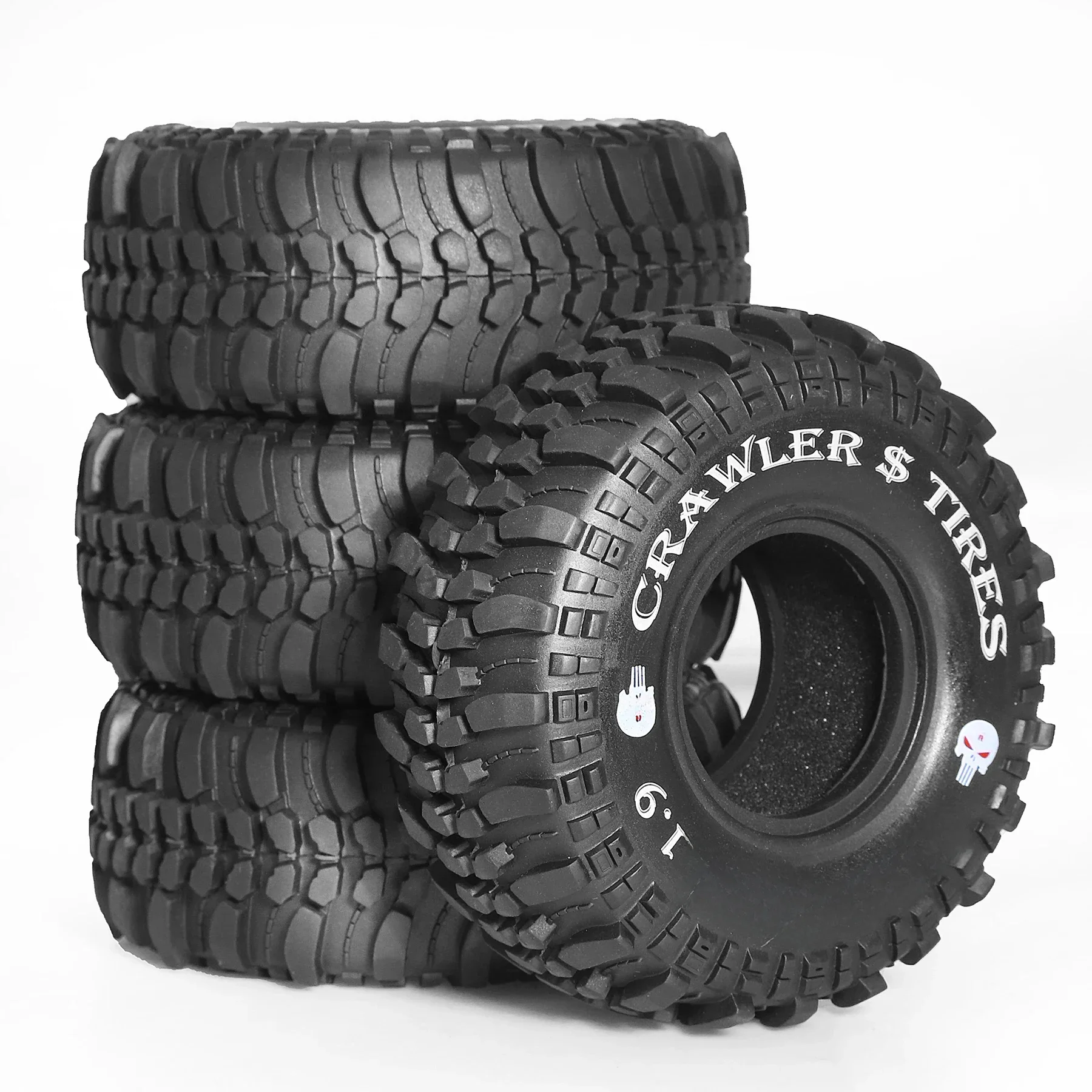 Pneu de roue en caoutchouc souple, 118mm, 1.9 pouces, pour voiture à chenilles axiale 1/10 RC SCX10 Pro Capra Traxxas TRX4 RC4WD D90 Redcat, 4 pièces