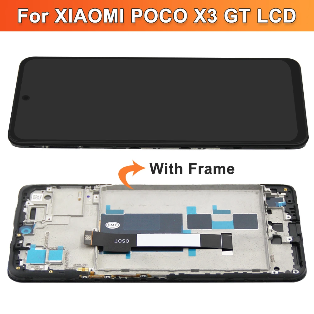 6.6\'\' New Display For Xiaomi POCO X3 GT 21061110AG LCD Display Touch Screen Digitizer For POCO X3GT Screen With Frame