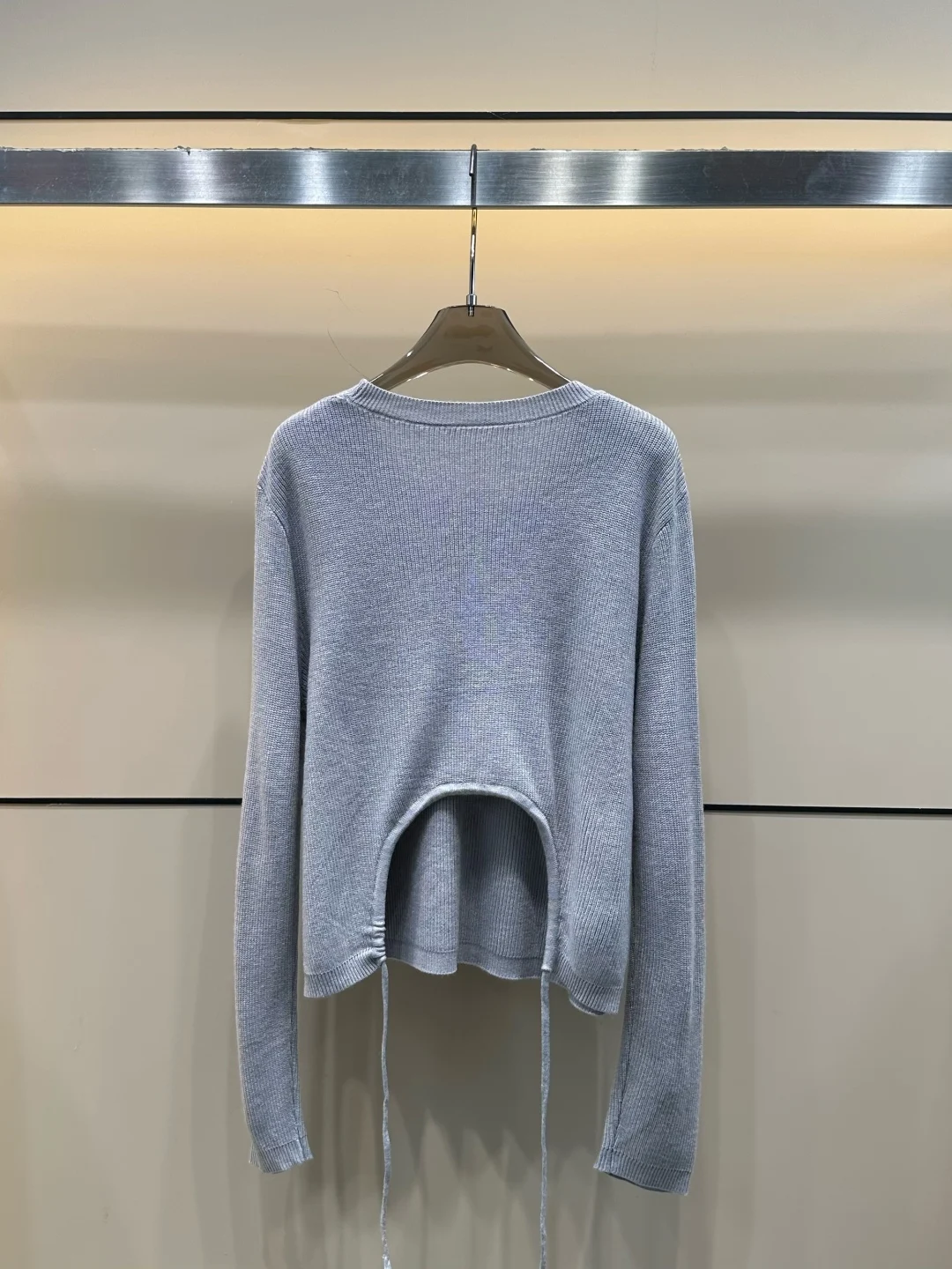 

New Round Neck Simple Comfortable Back Hollow Drawstring Unique Design Top