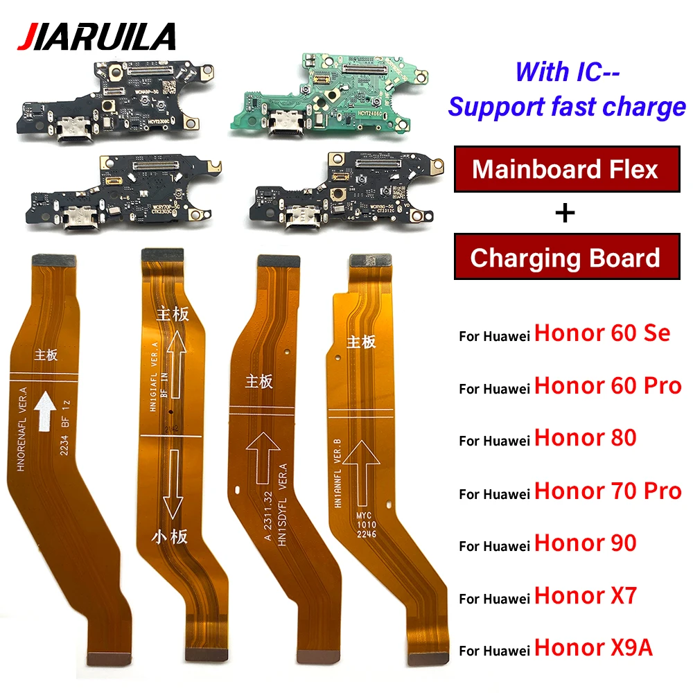 

10 шт. разъем основной платы, гибкий кабель для Huawei Honor 60 Pro 60 Se 70 Pro 80 90 X7 X8 4G X9A USB-порт, зарядное устройство, док-станция