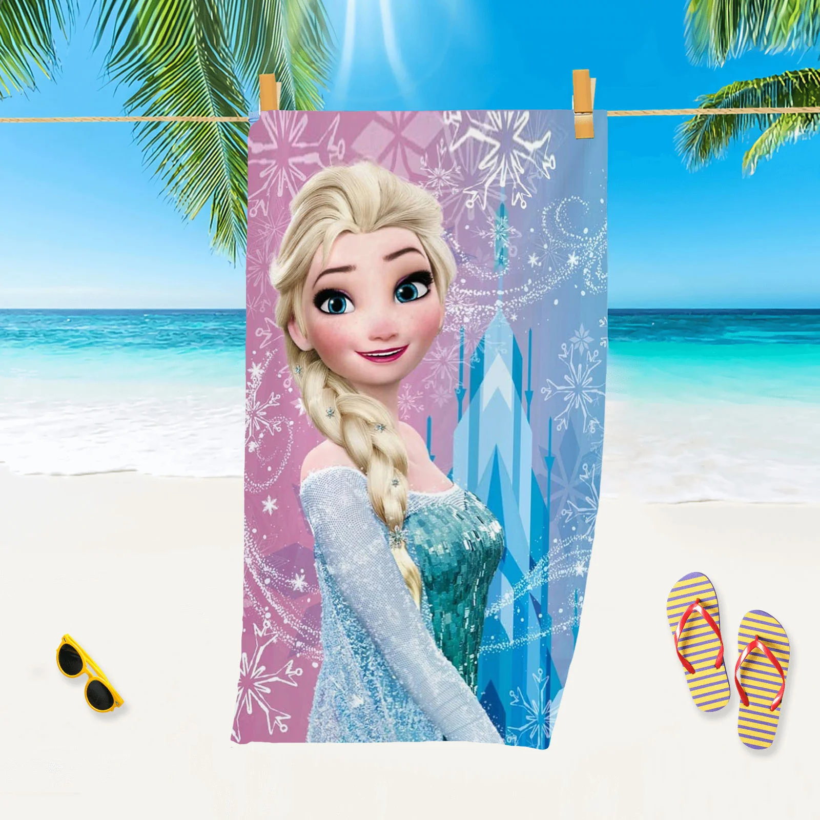 

Полотенце «Холодное сердце», принцесса Эльза, хлопок, 100% пляжное путешествие, детская сауна, спа, большие полотенца для ванны, быстросохнущие женские полотенца