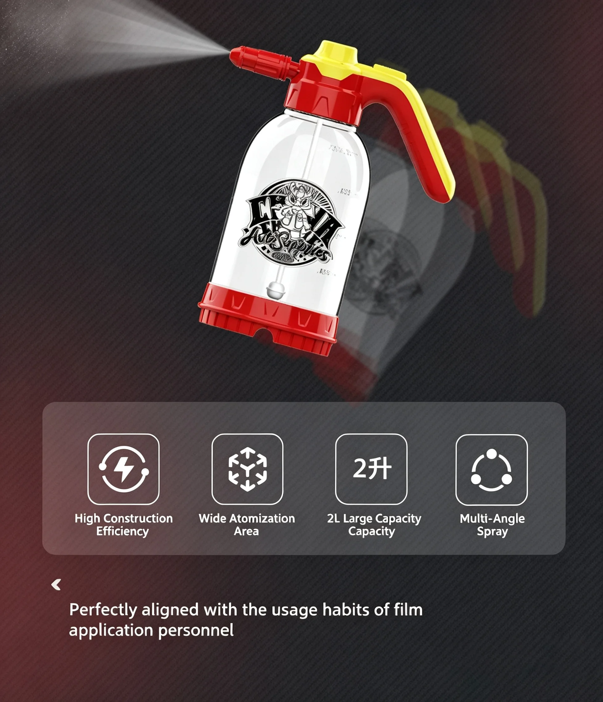 QILI 1L Rechargeable Electric Handheld Spray Bottle Adjustable Nozzle Continuous Spray for Car Detailing Automatic Water Sprayer