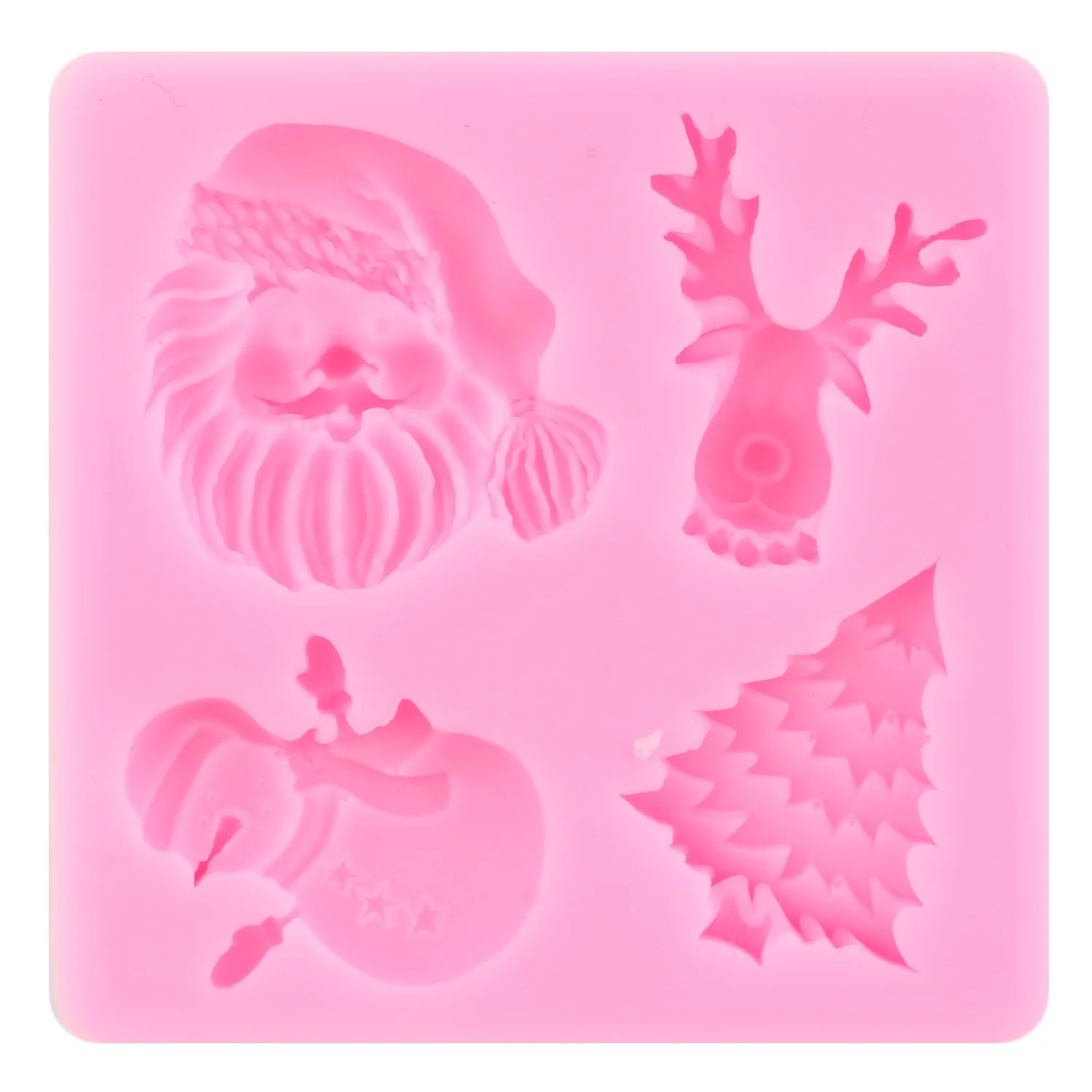 Christmas Bell Silicone Mold Holly Leaf Fondant Molds Cake Decorating Tools Santa Claus Deer Elk Chocolate Resin Candy Moulds