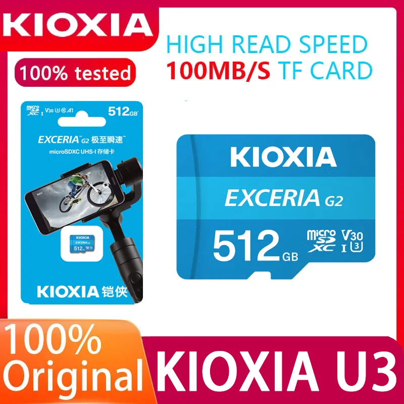 KIOXIA High Speed Flash Card Exceria 512GB  V30 A1 U3 C10 Full HD Memory MINI SD Card