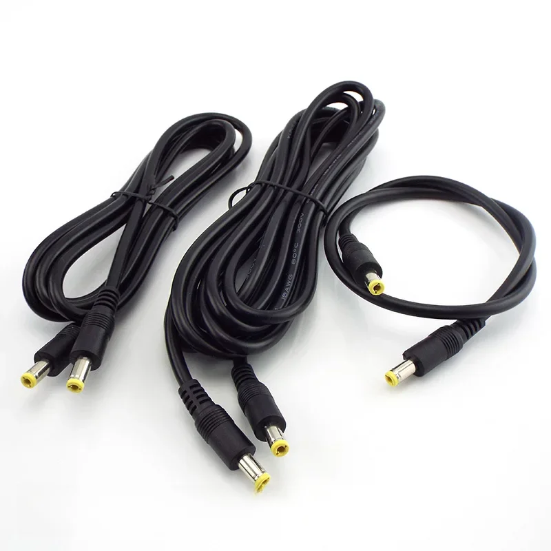 12V 5.5MM X2.5mm Wtyczka Złącze kabla zasilającego 0.5m 1.5M 3m DC męski do męskiego Adapter przewodu Przedłużacz do zasilacza laptopa PC — zdjęcie 2