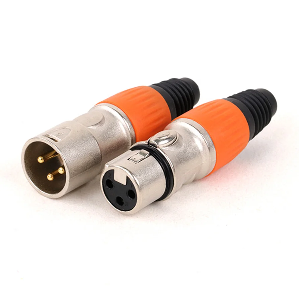 10pcs 3Pin XLR Cable Connector,Cannon Male/Female Audio Terminal Microphone Gold Plated Plug Adapter Solder Type Socket Jack