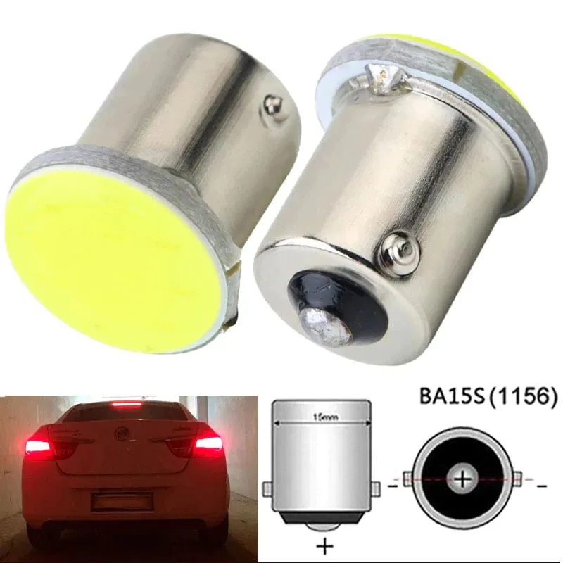 1 P21W 1157 Bay15d 1156 BA15S LED Turn Signal Bulb COB Car Interior Light Parking Reverse Back Brake Lamp Super Bright 12V 7000K