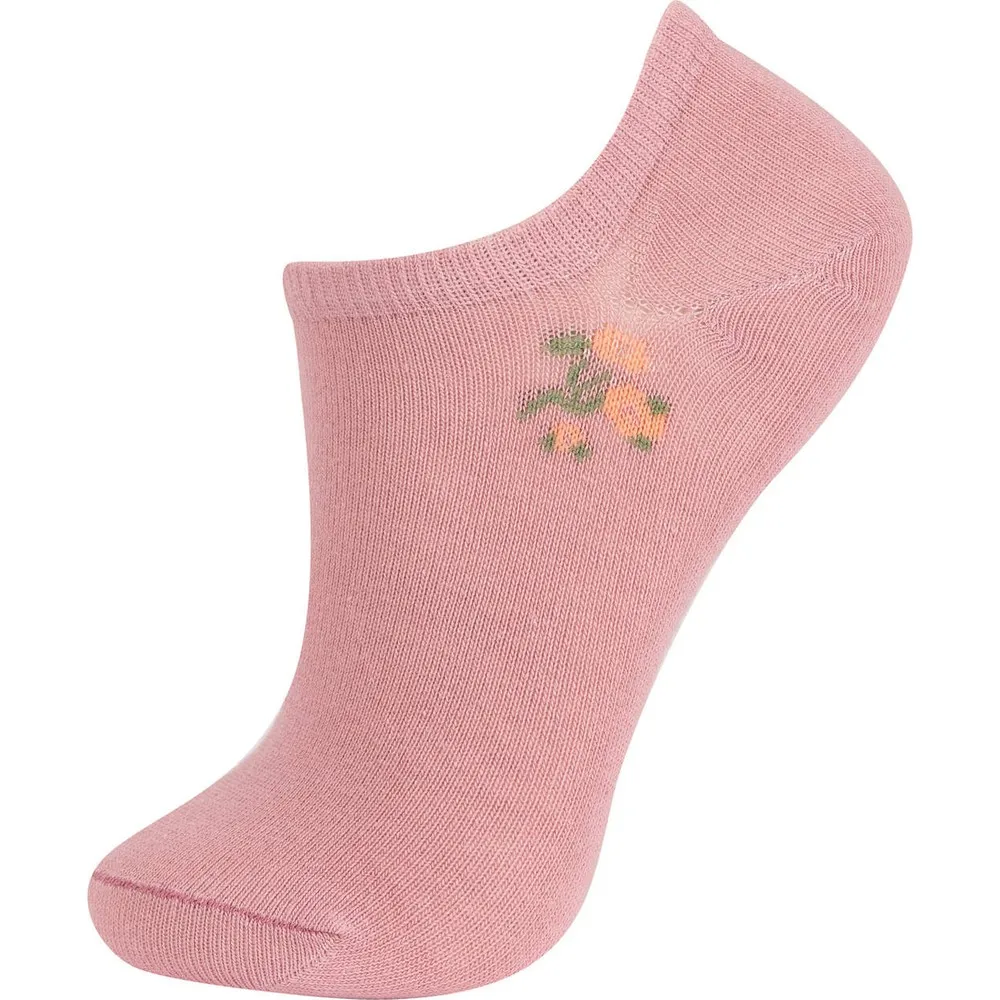 Set of 3 Women  cottony Low Tube Socks Cute Floral Pattern Fashion Breathable For Female Casual Style Casual Socks