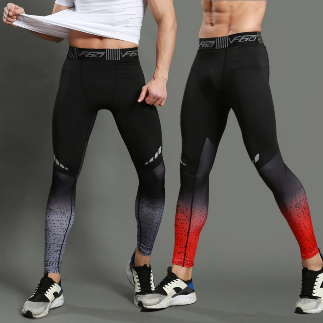 Men\'s Running Leggings Breathable Compression Pants Quick Dry Fit Sportswear Fitness Training Jogging Pants Sports Fitness Yoga