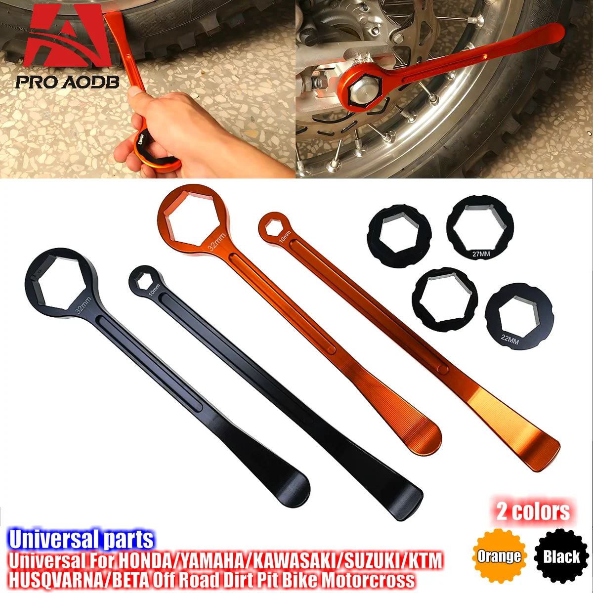 Universal CNC Bead Buddy Tire Tool Lever Spoon Axle Wrench for Motocross Tire Change Compatible For Husqvarna KTM Honda and More