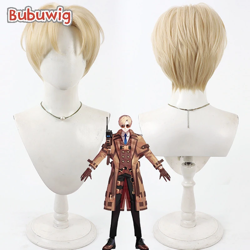 

Bubuwig Synthetic Hair Alex Cosplay Wigs Game Eternal Return Alex 30cm Halloween Short Straight Light Blonde Wig Heat Resistant