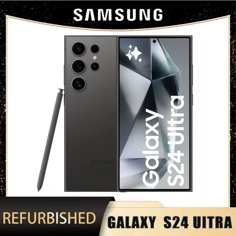 Pantalla original Samsung Galaxy S24 Ultra 5G Smartphone reacondicionado 6,8 pulgadas Excelente estado Batería 98% nueva