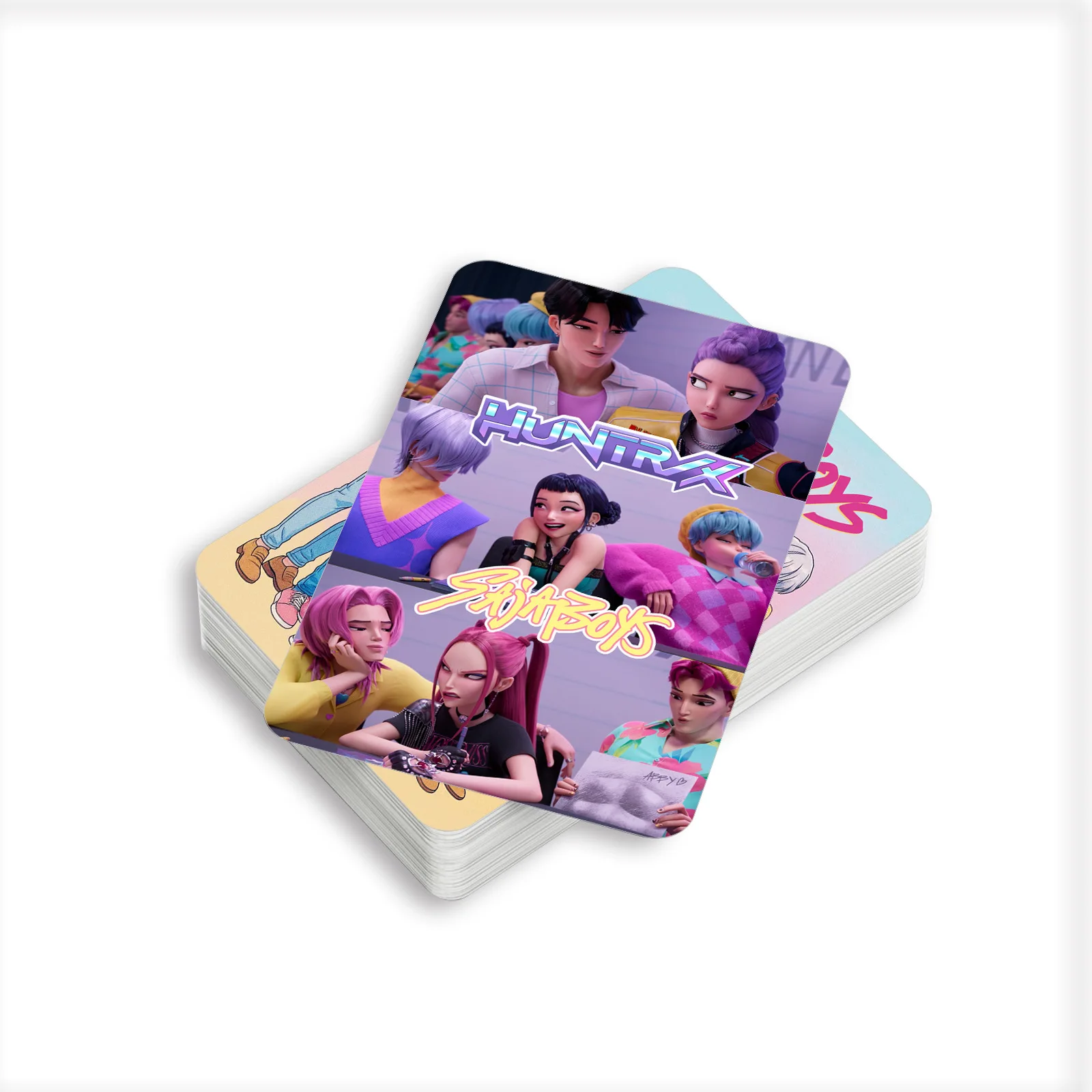 مجموعة بطاقات K-POP Demon Hunters & Sajaboys LOMO مكونة من 96 قطعة - بطاقات صور HUNTR/X Boy Girl Group HD، بطاقات ألعاب تجارية قابلة للجمع من الرسوم المتحركة