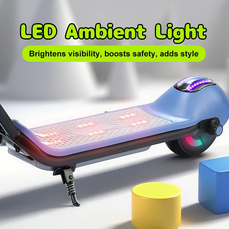 Mankeel MK029 سكوتر كهربائي للأطفال مع أضواء ملونة بحد أقصى 14 كم/ساعة خفيف الوزن قابل للطي سكوتر إلكتروني لهدية الأطفال #3