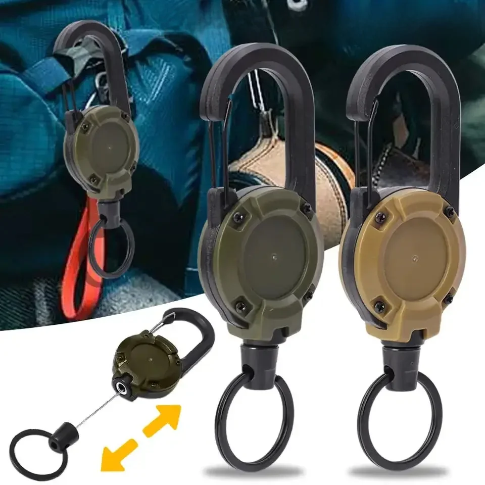 Porte-clés rétractable de pêche avec ressort antirouille, porte-Badge à dégagement facile, accessoires d'écarteur Zinger de pêche à la mouche
