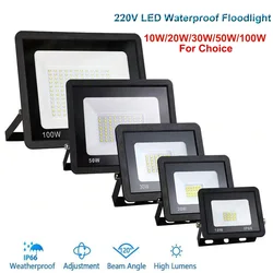 LED PIR Motion Sensor Floodlight Outdoor Wall Light White Light 100W 50W 30W 20W 10W IP66 Waterproof LED Spotlight For Garden