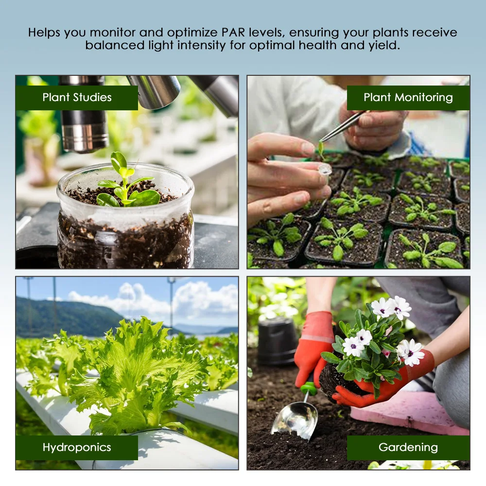 New Digital PAR DLI PPFD Meter Datalogger Light Tester 400-700nm Photosynthetic IP65 Waterproof Greenhouse Gardening