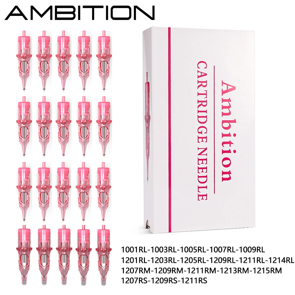 

Ambition RL RM RS 20 моделей/коробка, картридж для татуировки, смешанная игла, 20 шт., 0,3 мм, 0,35 мм, одноразовые для беспроводной поворотной ручки, поставка татуировок