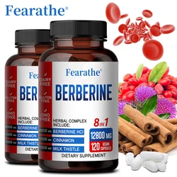 Ultra High Strength Berberine Supplement 12,800 Mg with Ceylon, Milk Thistle - Supports Immune, Cardiovascular and GI Health