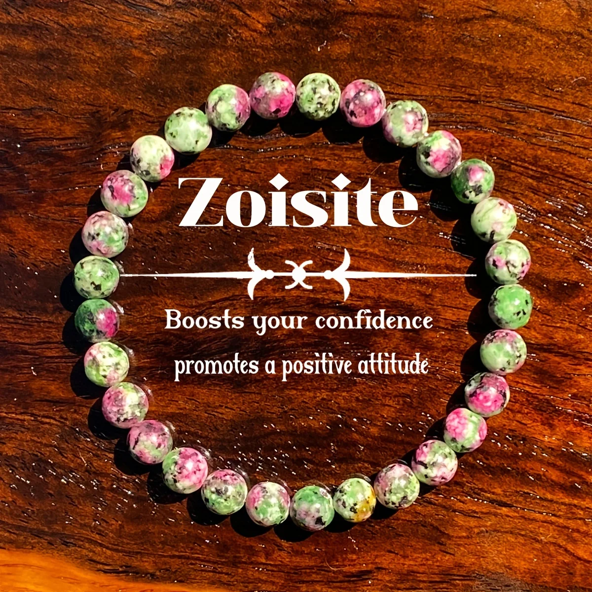 1pc/6mm Zoisite Natural Stone Bracelet Boost Confidence Promote Positive Attitude Jewelry Gift [Natural Stone Color Random]