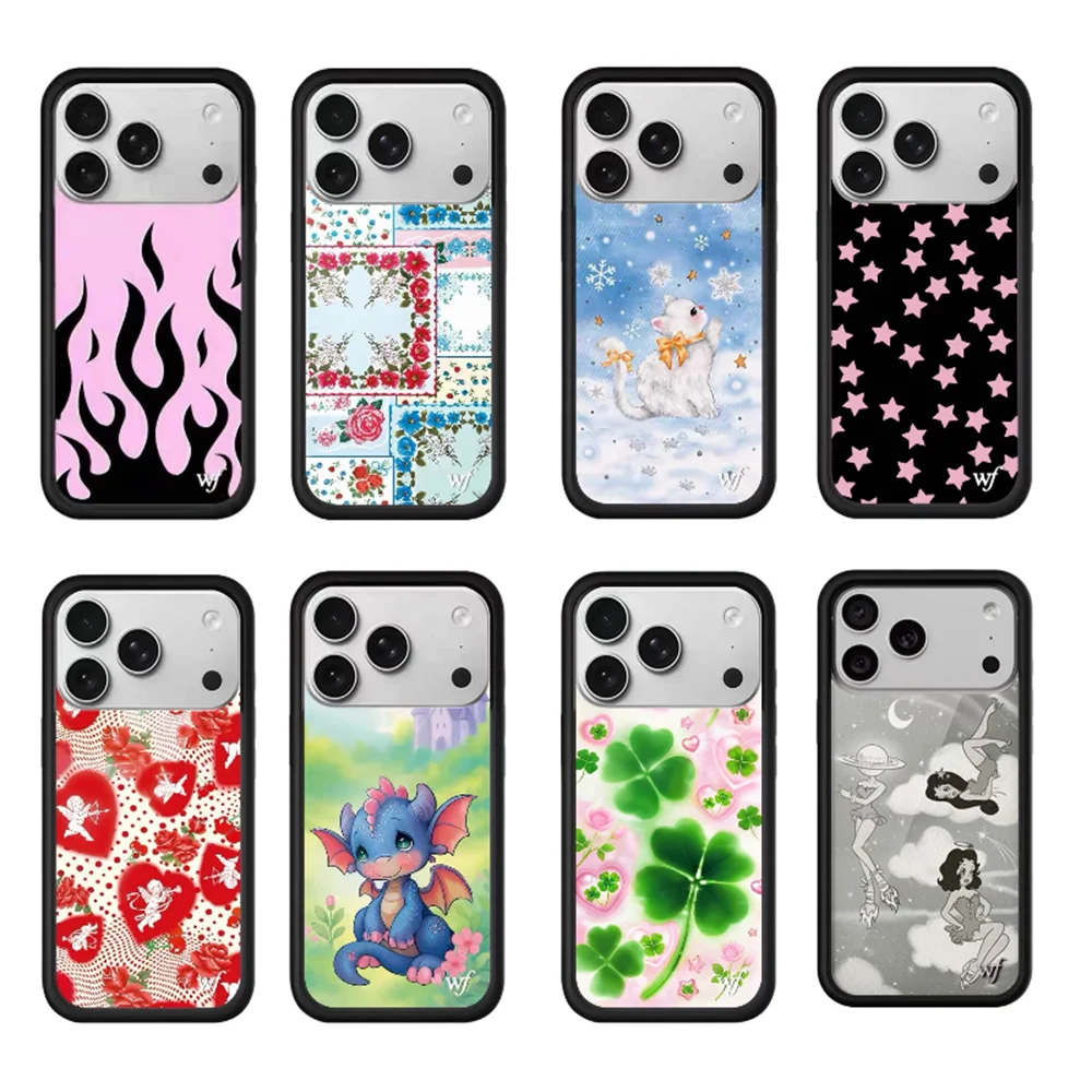 

2026 New Wildflower 3D WF Cherry Cartoon Phone Case For iPhone 17 Pro 15 Plus 14 13 12 16 Pro Max Cover Cute Funda For 16 Max 17