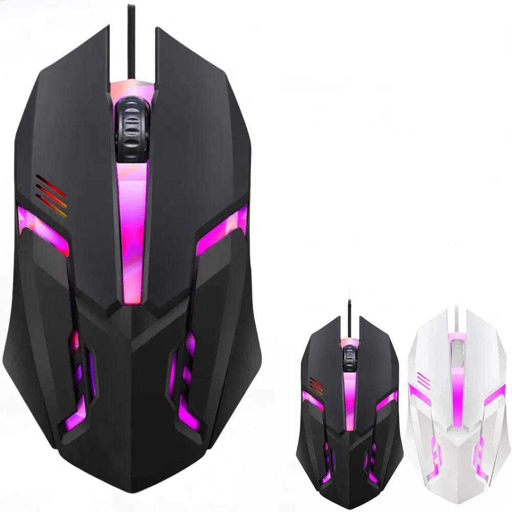 Souris de jeu filaire USB 5000 DPI 3 boutons silencieuse souris de joueur professionnelle rétro-éclairé souris d'ordinateur ergonomique pour ordinateur portable