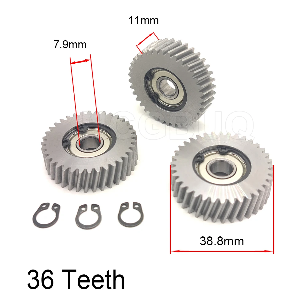 36T 38.8x11mm Electric Bike Steel Gear Oblique Teeth Gears With 7.94mm Bearings for Folding E-bike Hub Motor Helical Gear