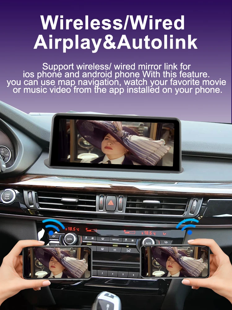 AUTOTOP 10,25 Zoll Linux Carplay Multimedia-Touchscreen Wireless/Android Auto/Youtube für BMW X5 F15 X6 F16 2014-2017 NBT-System – Detail 7