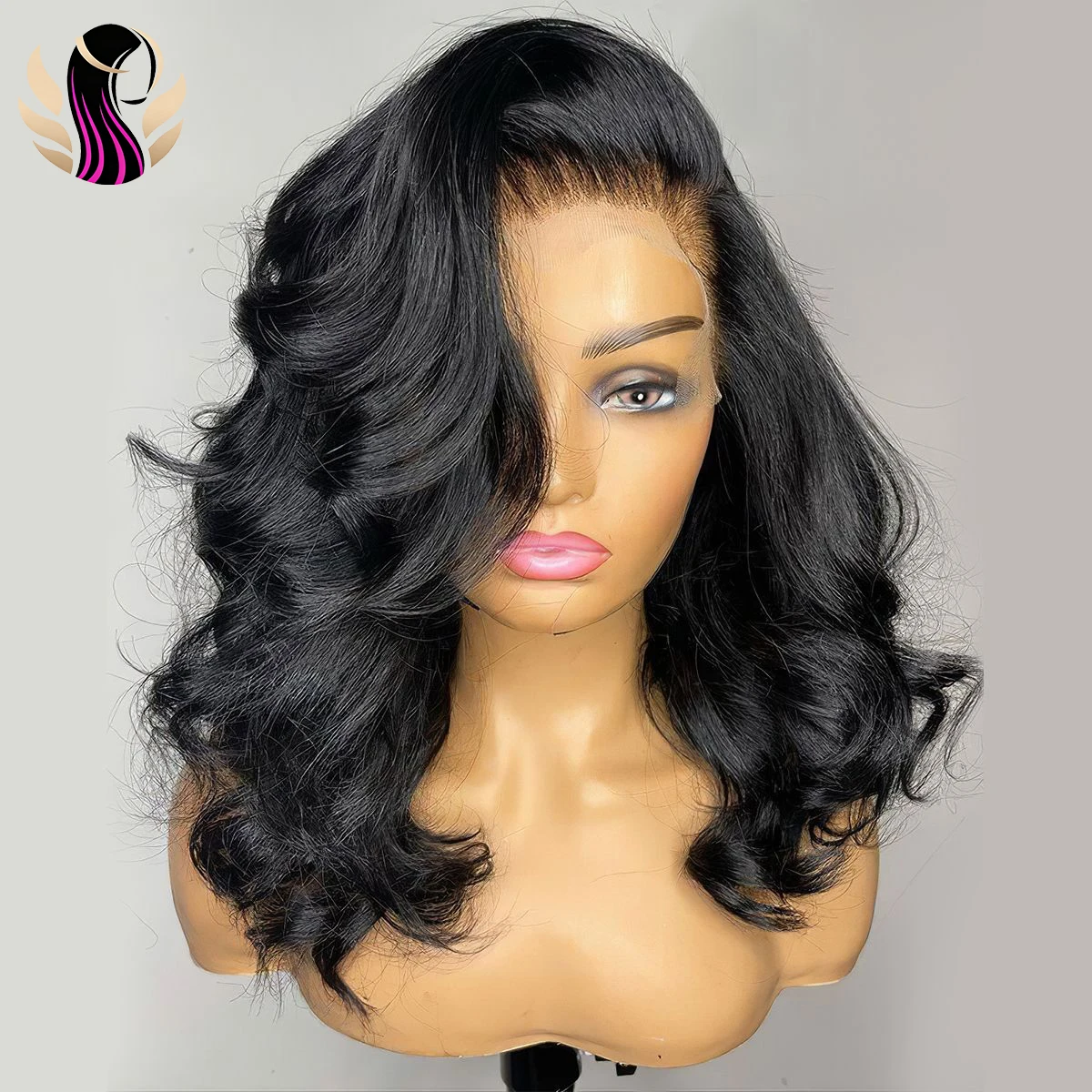 

14 Inch 13x4 Bob Wigs Human Hair Body Wave Lace Front Wigs Human Hair Wig 200 Density HD Lace Frontal Wigs 4x4 Short Glueless Closure Wigs Human Hair Pre Plucked For Black Women Natural Black Color