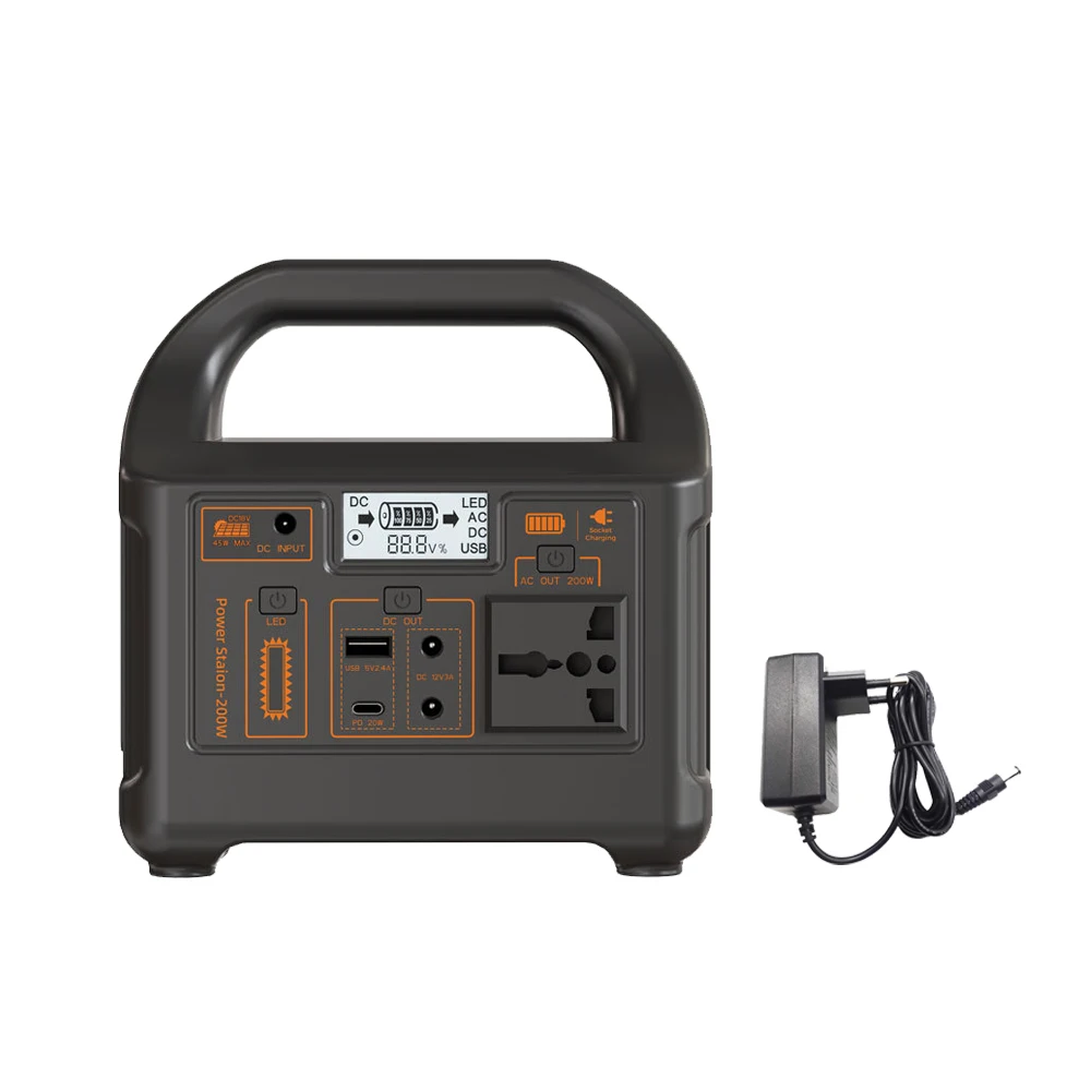 Gaiaray Tragbares Kraftwerk, 200 W, 153,6 Wh, LiFePO4-Batterie-Ladestation, Solargenerator, Notstrombank für Camping, Wohnmobil