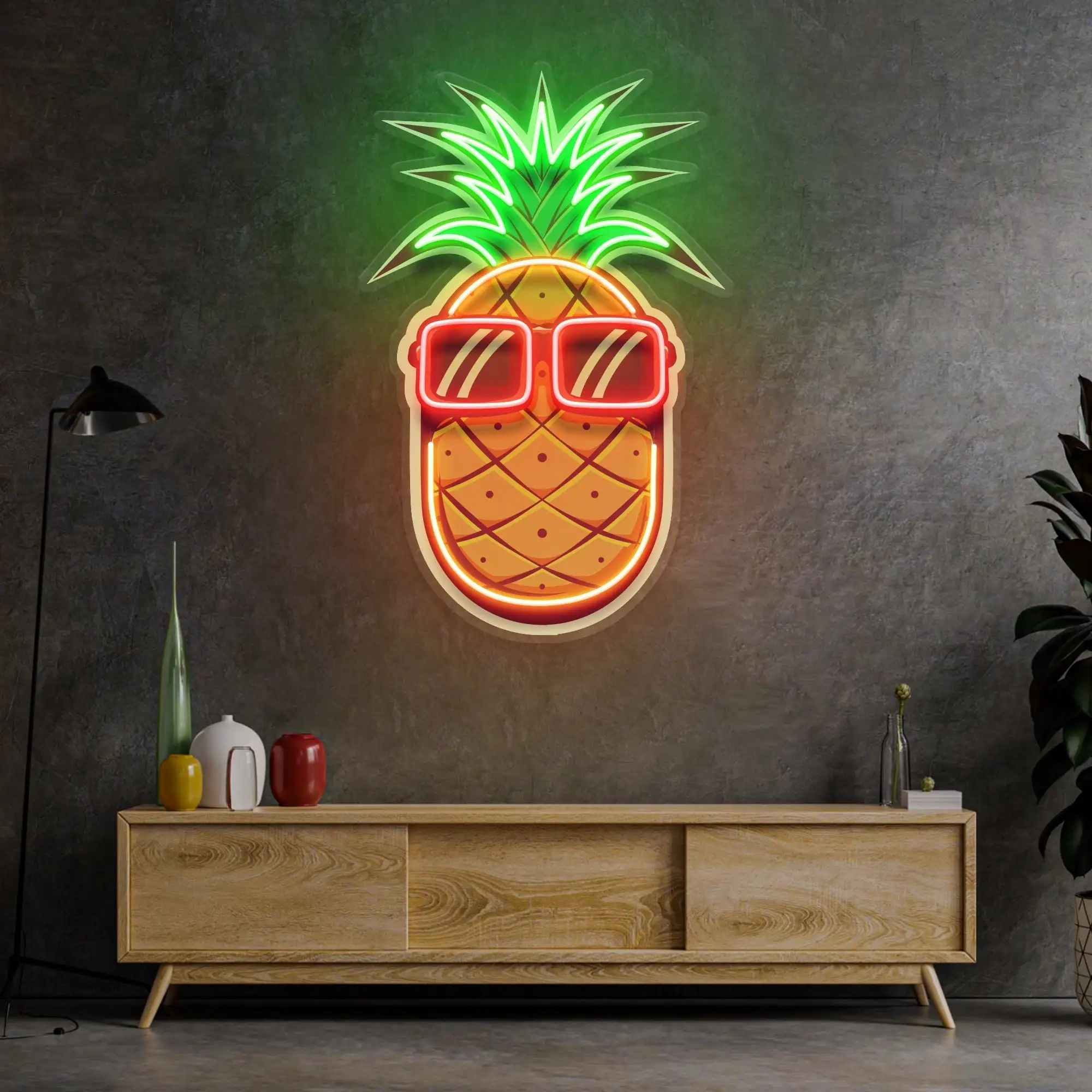 Pineapple Neon Sign Fruit Artwork Wall Decor Business Shop Night Sign Bedroom Living Room Home Decor for Kids Baby Birthday Gift